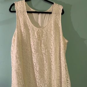Daniel Rainn white crocheted tank